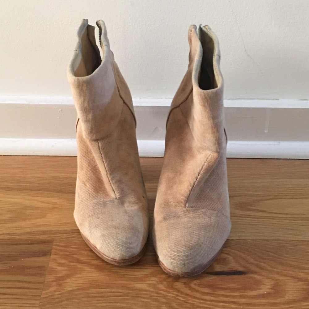 RAG & BONE CANVAS CAMEL COLOR 7.5 ANKLE BOOTIES